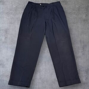 Vintage Tommy Hilfiger Wool Dress Pants 34X29 Pleated Canada Classic Fit Navy